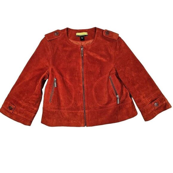 Ashley B Bernardo Suede Leather Jacket Small - Picture 1 of 4